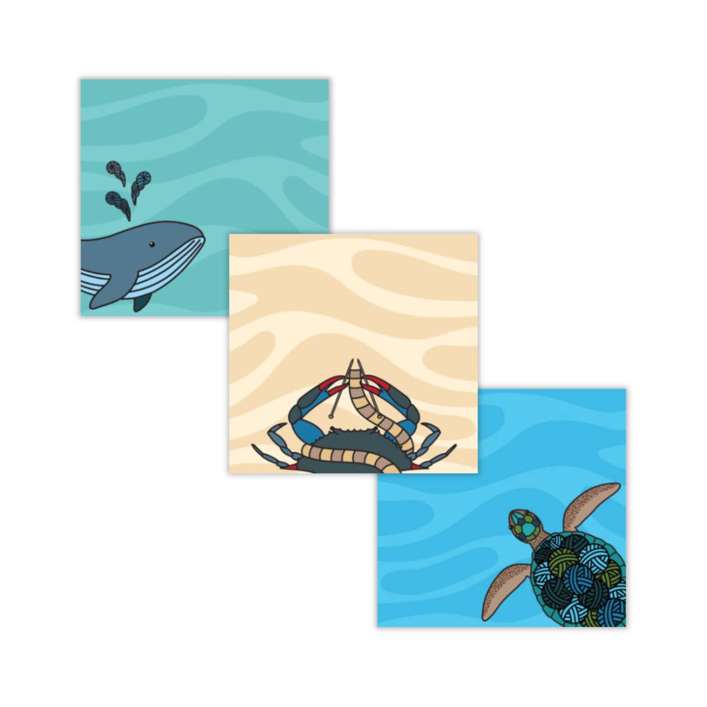 Sea Life Note Sea Life Sticky Note Set – KnitWit Yarn Shop