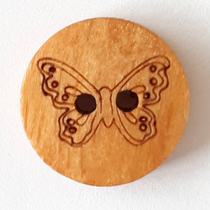 NOVELTY BUTTON WOOD BUTTERFLY