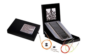 Knitter's Pride - Karbonz - 4.5" Interchangeable Needle Gift Set In Faux Leather Box Of Joy