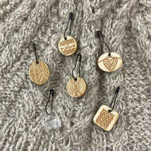Load image into Gallery viewer, Katrinkles Stitch Markers featuring Cables (December 2022 Limited Edition)
