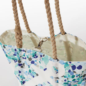 Sea Bags - White Anchor on Sea Glass Print Handbag