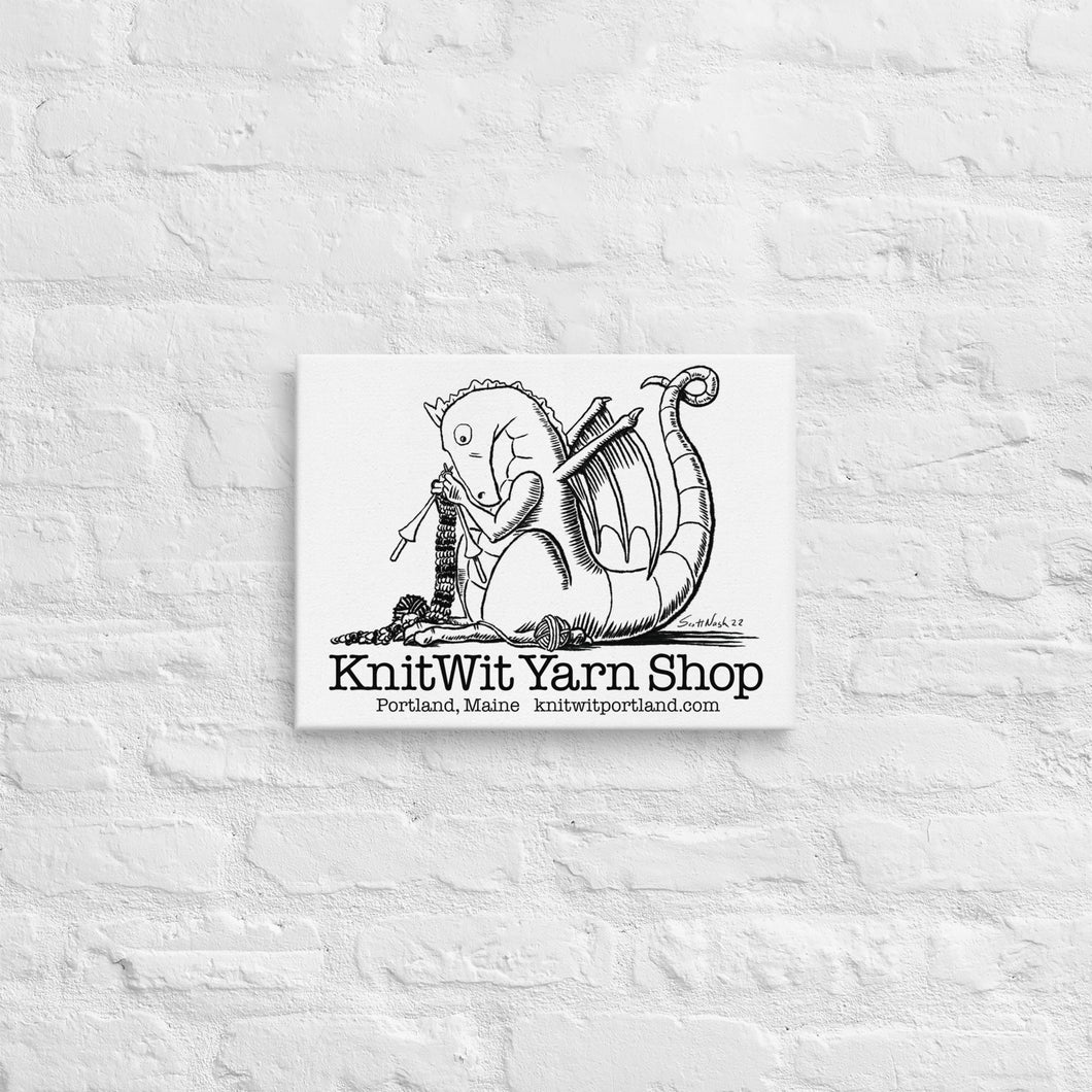 Dragon Knitting Canvas Print